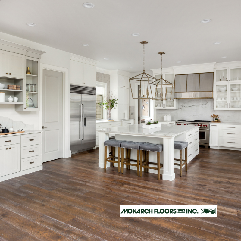 Kitchen with hardwood flooring, Monarch Floors, Monarch Floors Edmonton, Monarch Floors Canada, Monarch Floors Near Me, Monarch Floors 1953 Inc, carpet store, carpet store near me, the carpet store, carpet store calgary, carpet store near, carpet flooring