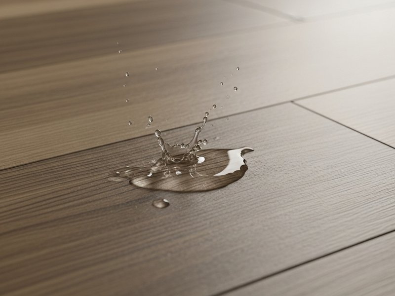 Splash of water on Waterproof LVP flooring in Edmonton